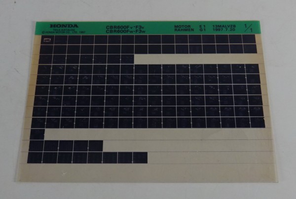 Microfich Ersatzteilkatalog Honda CBR 600 F / CBR 600 F von 07/1997