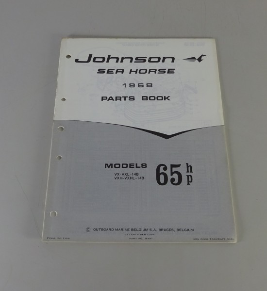 Teilekatalog OMC Johnson Outboards 65 PS Models von 1968