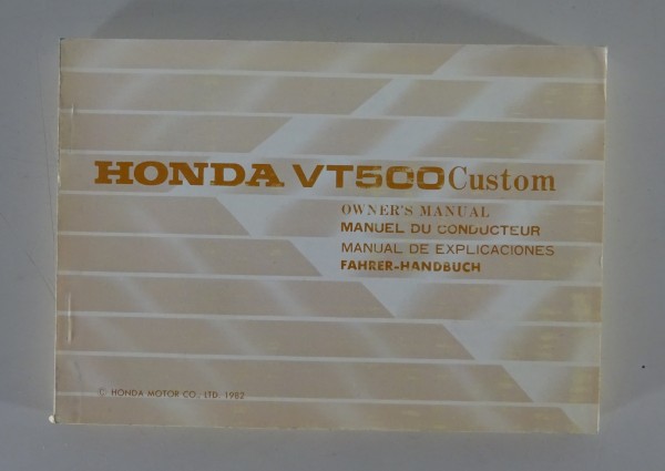 Betriebsanleitung / Handbuch Honda Shadow VT 500 Custom Typ PC 08 Stand 1982