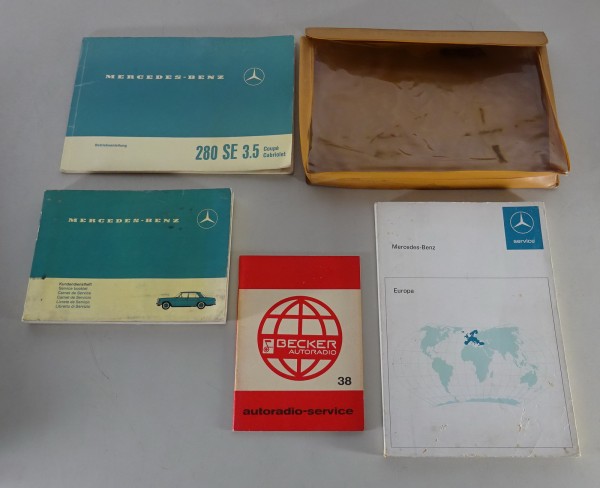 Bordmappe + Betriebsanleitung Mercedes 280 SE 3,5l Cabrio/Coupé W111 von 09/1969