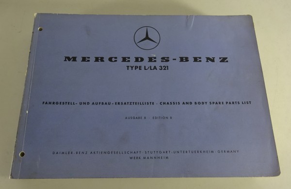 Teilekatalog Fahrgestell & Aufbau Mercedes-Benz L/LA321 Stand 06/1958