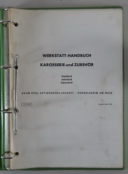 Werkstatthandbuch Opel Kapitän B / Admiral B / Diplomat B Karosserie von 03/1969