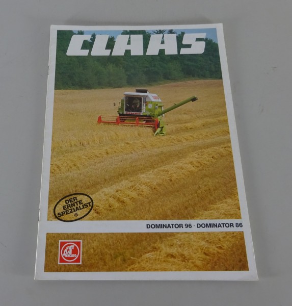 Prospekt / Broschüre Claas Mähdrescher Dominator 96 + 86 Stand 09/1980