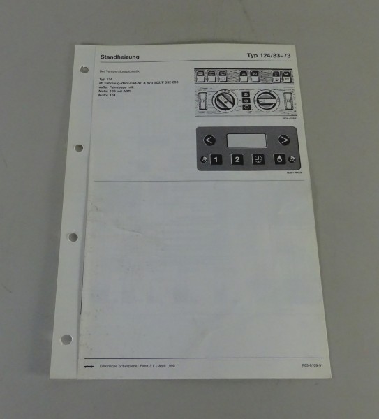 Schaltplan Mercedes-Benz W124 Standheizung von 04/1990