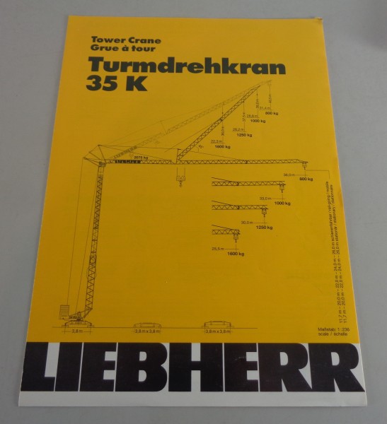 Datenblatt / Technische Beschreibung Liebherr Turmdrehkran 35 K von 02/1984