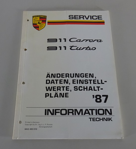 Werkstatthandbuch Information Technik Porsche 911 Carrera + Turbo G-Modell '1987