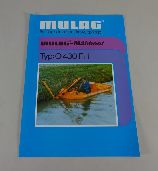 Prospektblatt / Broschüre MULAG Mähboot O 430 FH Stand ca. 1983