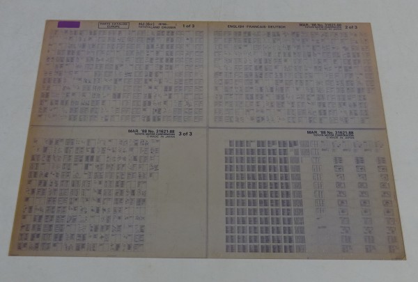 Microfich Teilekatalog / Ersatzteilliste Toyota Land Cruiser HJ von 03/1988