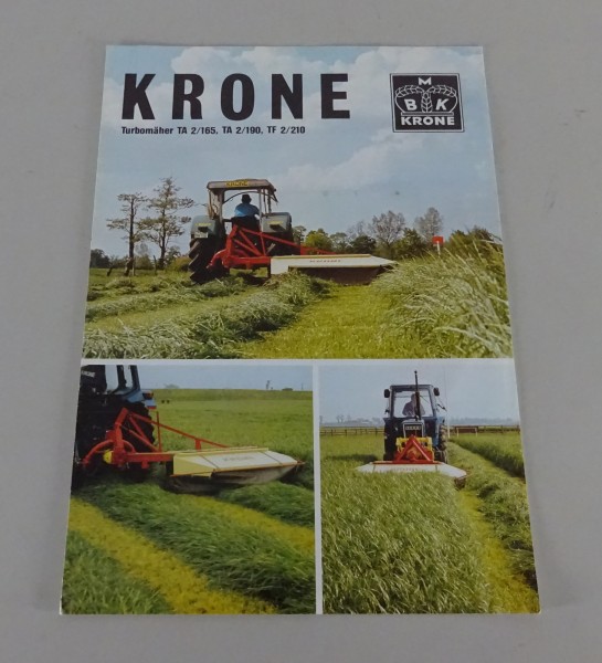 Prospekt / Broschüre Krone Turbomäher TA 2/165 / 2/190 + TF 2/210 Stand 10/1983