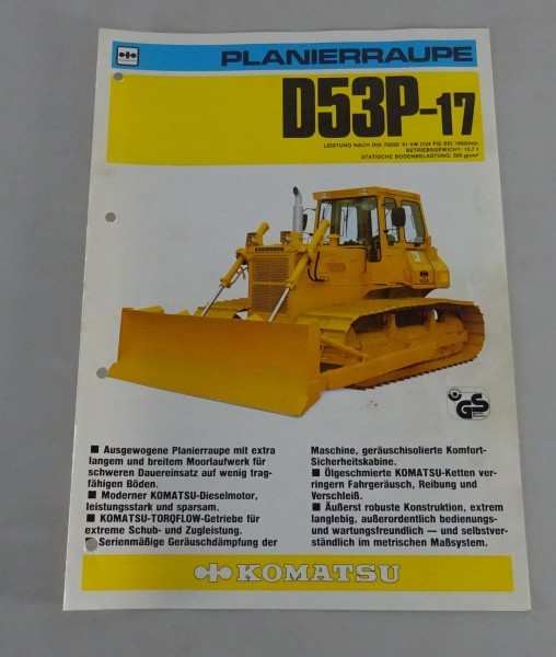 Prospekt / Datenblatt Komatsu Planierraupe D53P-17 / 124PS 15,7t