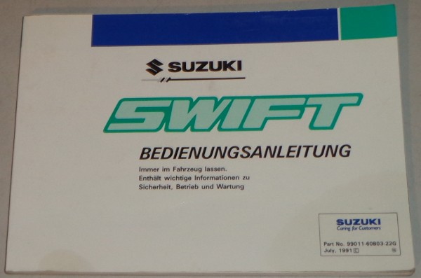 Betriebsanleitung Suzuki Swift Typ EA von 07/1991