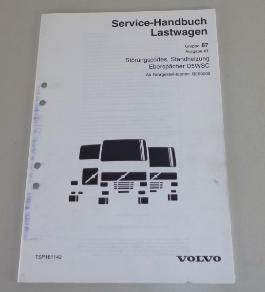 Werkstatthandbuch Volvo LKW Störungscodes Standheizung Eberspächer D5WSC - 2002