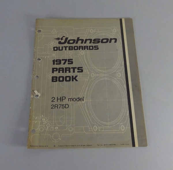 Teilekatalog OMC Johnson Outboards / Außenborder 2 PS Models Stand 1975