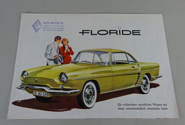 Prospekt / Broschüre Renault Floride 845ccm / 36PS original 60er Jahre