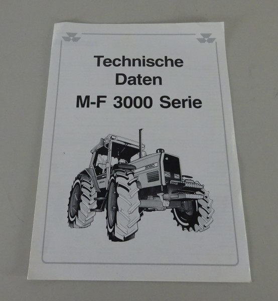 Prospekt / Broschüre Massey Ferguson MF 3000er Serie Technische Daten '12/1986