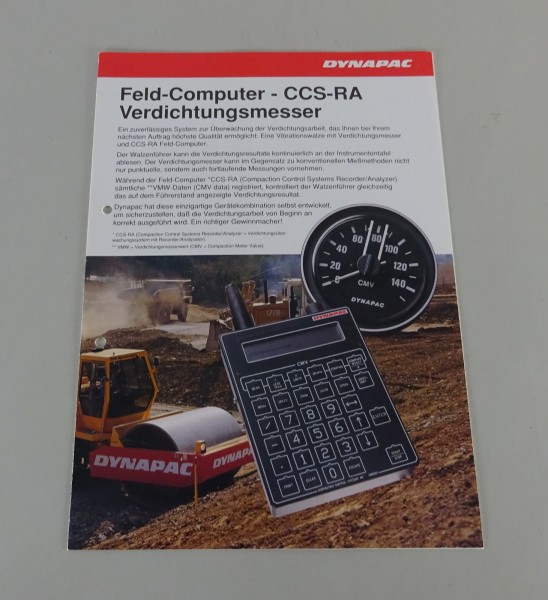 Prospekt / Broschüre Dynapac Verdichtungsmesser CCS-RA Stand 11/1990