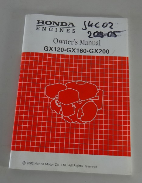 Owner´s Manual / Betriebsanleitung Honda Generator GX120 GX160 GX200 von 2002