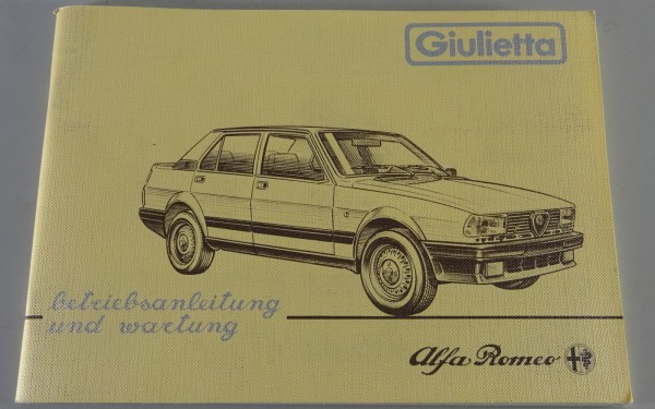 Betriebsanleitung / Handbuch Alfa Romeo Giulietta Typ 116 Stand 07/1983