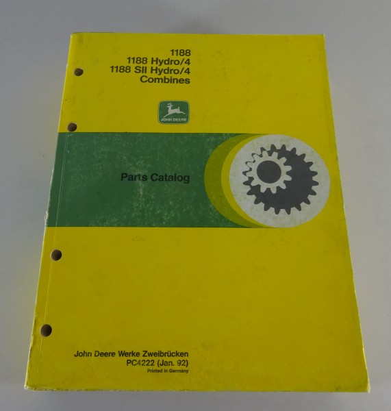 Teilekatalog / Parts Catalog John Deere Mähdrescher 1188 | 1188 Hydro/4 von 1992