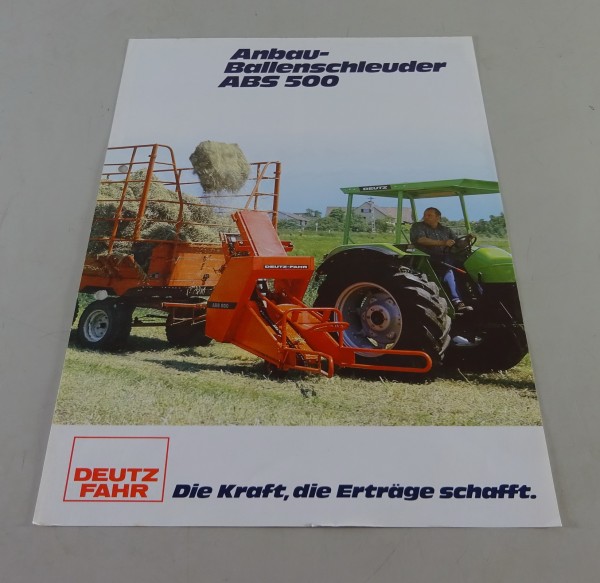 Prospektblatt Deutz-Fahr Anbau-Ballenschleuder ABS 500 Stand 08/1980