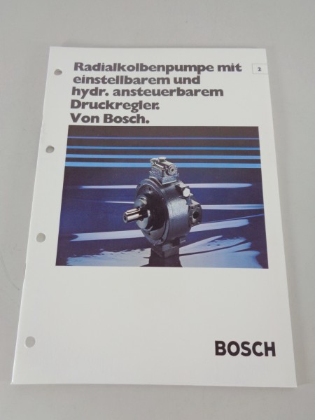 Prospekt / Technische Info Bosch Radialkolbenpumpe mit hydr. Druckregler 04/1979