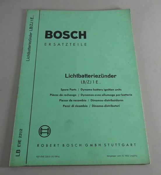 Teilekatalog Bosch Lichtbatteriezünder LB/ZJ 1 E.. Stand 12/1964