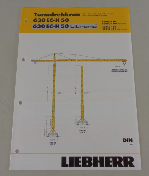 Datenblatt Liebherr Turmdrehkran 630 EC-H 50 / Litronic von 04/2007 ...