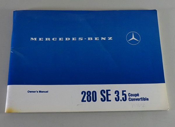 Owner's Manual / Handbook Mercedes-Benz W111 280 SE 3,5 Cabrio + Coupé from 1970
