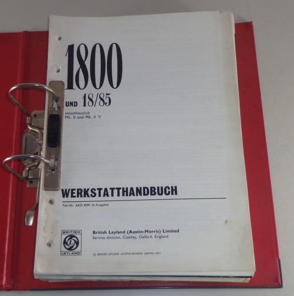 Werkstatthandbuch Austin / Morris 1800 + Wolseley 18/85 MK I + MK II Typ ADO17