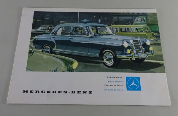Prospekt Mercedes-Benz Polizeifahrzeuge u. a. 190 SL, Ponton, O 319 v. 1959