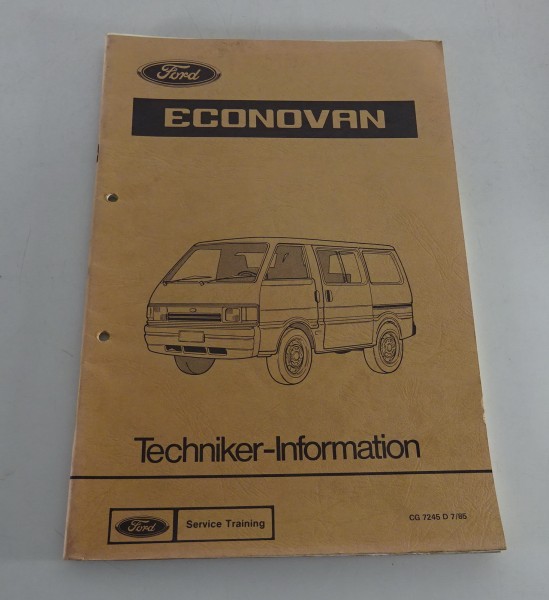 Service Training Techniker Information Schulung Einführung Ford Econovan 07/85