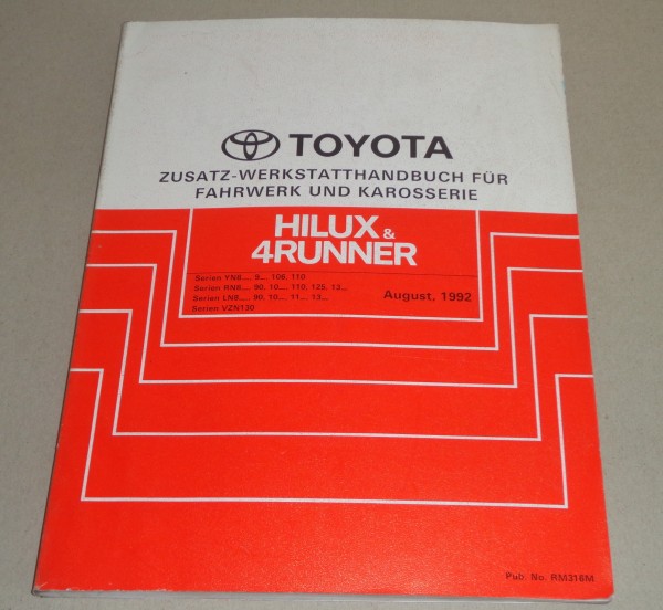 Werkstatthandbuch Toyota Hilux / 4 Runner Karosserie Fahrwerk Stand 08/1992