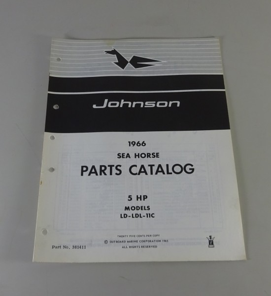 Teilekatalog OMC Johnson Outboards / Außenborder 5 PS Models von 1966