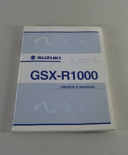 Owners Manual / Handbook Suzuki GSX-R 1000 von 01/2003