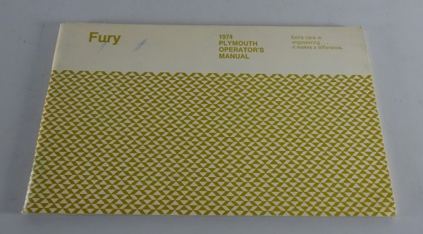Owner´s Manual / Handbook Plymouth Fury Stand 1974