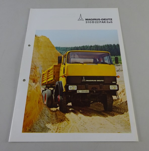 Prospekt Magirus-Deutz LKW 310 D 22 FAK 6x6 Frontlenker Allradkipper von 08/1974