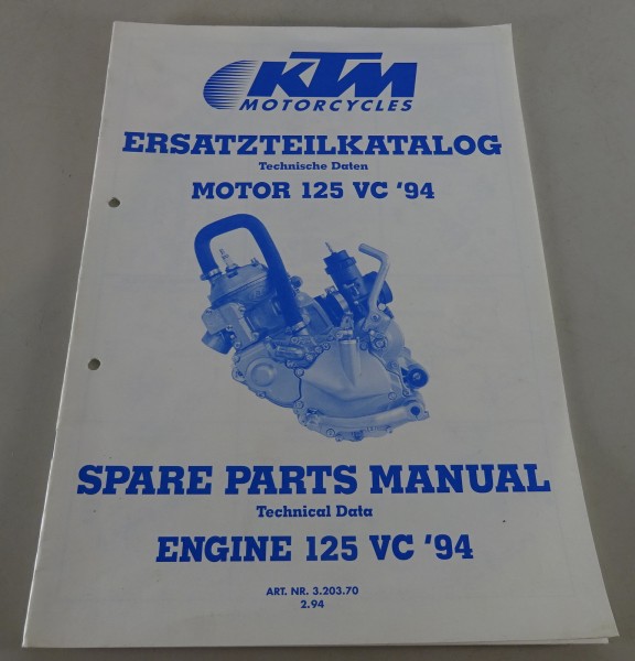 Teilekatalog Motor KTM 125 VC - Modelljahr 1994