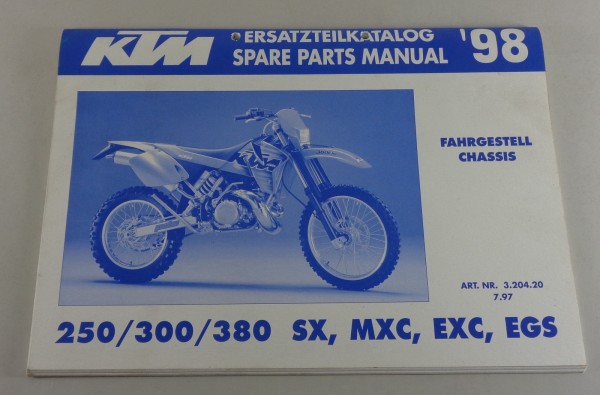 Teilekatalog KTM 250 / 300 / 380 SX, MXC, EXC, EGS Baujahr 1998 Fahrgestell