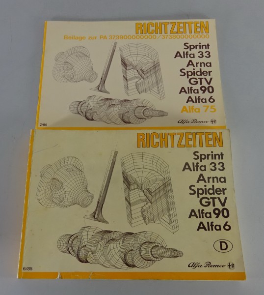 Reparatur-Richtzeiten Alfa Romeo Sprint, Alfa 33, Spider,Alfa 90,etc. v. 05/1985