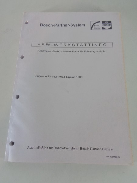 Werkstatthandbuch von Bosch für Renault Laguna Stand 07/1995