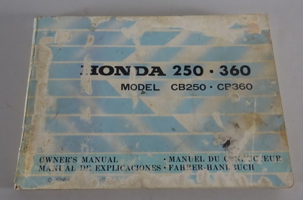 Betriebsanleitung / Handbuch Honda CB 250 / CB 360 von 1974 original