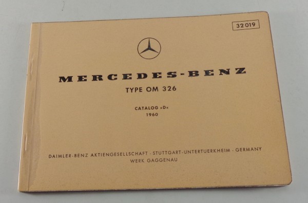 Bildkatalog Teilekatalog Mercedes Benz Diesel Motor OM 326 von 1960