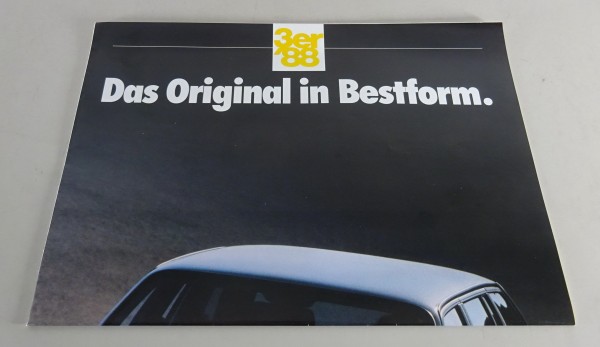 Prospekt BMW E30 316i/318i/320i/325i, incl. M3/Cabrio/Allrad/Touring von 01/1988
