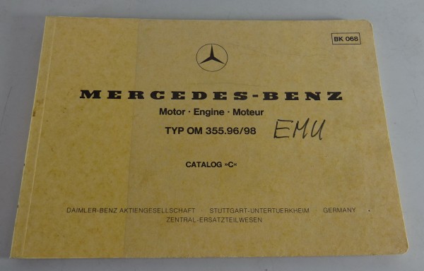 Bildkatalog / Teilekatalog Mercedes-Benz Diesel Motor OM 355.96/98 Stand 05/1978