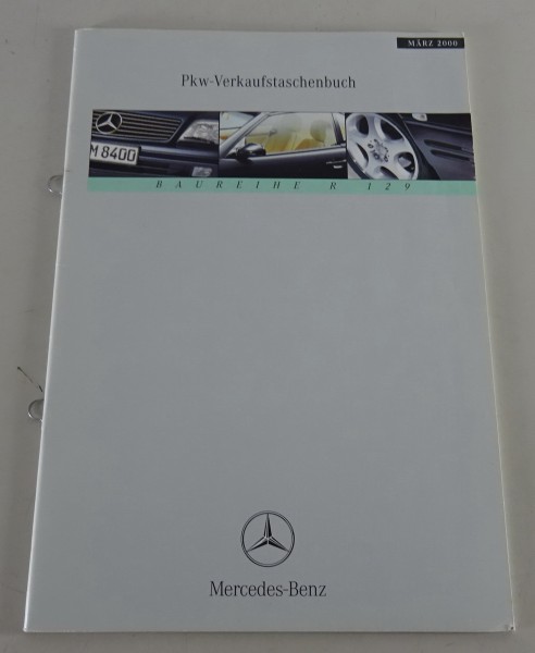 Verkaufstaschenbuch Mercedes Benz SL Baureihe R 129 Roadster Stand 03/2000