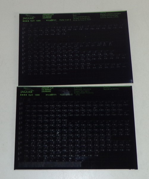 Microfich Teilekatalog Jaguar XJS 3.6 Stand 04/1986