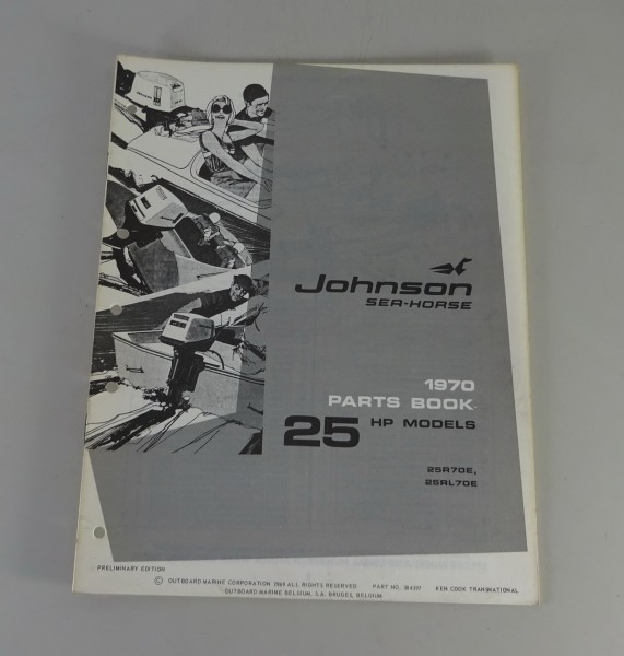 Teilekatalog OMC Johnson Outboards / Außenborder 25 PS Models Stand 1969
