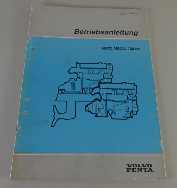Betriebsanleitung Volvo Penta Bootsmotor MD22 / MD22L / TMD22 Stand 03/1993