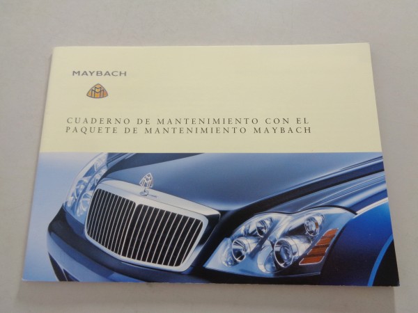 Scheckheft Maybach 57 + 62 + 57 S + 62 S Stand 08/2002 auf Spanisch