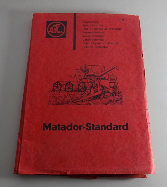 Teilekatalog / Ersatzteilliste Claas Matador Standart Ausgabe 1963